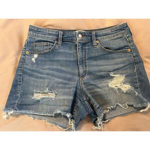Universal Thread Women's Distressed Denim High Rise Midi Cut Off Shorts Sz 10/30